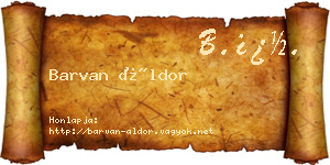 Barvan Áldor névjegykártya